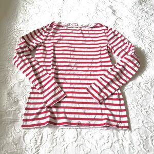 Il Gufo Red and White Striped Long Sleeve Tee